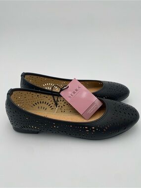 Serra Black Perforated Ballet Flats